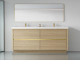 60" Freestanding Bathroom Vanity with Double Sinks, Bathroom Storage Vanity Cabinet with Stone Resin W1573P211192