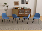 Modern Knit Fabric Dining Chairs with Iron Legs - Restaurant Seating, Comfortable Upholstered W2699P360247