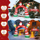 8.9 FT Lighted Christmas Inflatable Archway, Inflatable Santa Claus Christmas Arch, Blow Up Yard 72604457