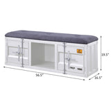Grey and White Storage Bench B062P186438