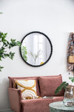 32" Circle Mirror with Metal Beaded Frame, Wall Mirror for Living Room Bedroom Entryway W2078138953
