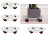 8 Pcs Heavy-Duty Clear Plant Caddy with Wheels, Rolling Flower Pot Stand 11.8" Inner 13" Outer 16698451