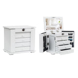 Handcrafted Wooden Jewelry Box Organizer Wood 5 Layers Case with 4 Drawers-White 19616193