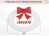36in Pre-lit Outdoor Christmas Wreath Decoration, Lighted Metal Wreath with Red Bow, Remote Control 57008559
