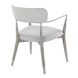 Savannah Contemporary Chair in Grey Brushed Wood and Light Grey Fabric with Silver Accent by B202P223649
