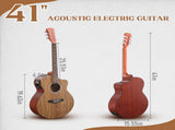 KMA201 41-inch walnut top acoustic guitar with matte binding, comes with a 15W amplifier, bag, 84449469
