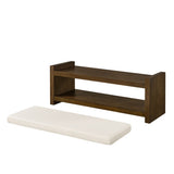 47" Accent Bench with Lower Shelf Shoe Rack, Padded Seating Bench for Living Room, Modern Compact W2186P292098