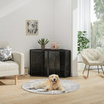 ZUN 47.24"Spacious Dog Cage with Tempered Glass, for Corner of Living Room, Hallway, Study and Other W757130162