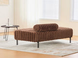 49.6" Wide Upholstered Mini Loveseat with Metal Legs, 2-Seater Small Sofa End of Bed Bench Window W3118P307507