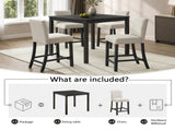 5-Piece Height Table Set with 4 Chairs, Height Table Set for 4 with Chairs, Wooden W1998P504812