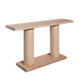 59in Modern Minimalist Wooden Console Table with Column Pedestal Design Elegant Decorative Accent W2729P270744