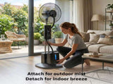US Standard MH-MF40C Misting Fan, 110V 70W, 16 Inch Household Standing Mist Fan, 2.5L Detachable 38314586
