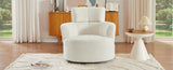 360&deg Swivel Chair Upholstered Accent Barrel Chair Swivel Round Sofa Chair with Adjustable Headrest N719P272676A