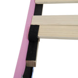 Twin Size Upholstered Bed Frame with LED Lights, Modern Upholstered Princess Bed with Crown W2770P190376