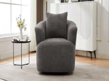 360&deg Swivel Chair, 38.2" Accent Chair Sofa, Upholstered Swivel Barrel Sofa Chair with a Throw N719P288552E
