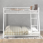 ZUN Metal Floor Bunk Bed, Twin over Full,White 90188201