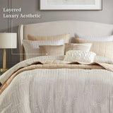 10 PCS Queen Luxury Jacquard Comforter Set Ivory B035P319216