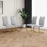 Modern Dining Chairs with Faux Leather Padded Seat Dining Living Room Chairs Upholstered Chair with W210127296