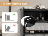5-Tier Rolling Microwave Stand Flip Dust-Proof Doors 4 Casters with Brakes Kitchen Storage Rack 85133161