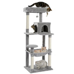 ZUN Luxury Cat Tree Cat Tower with Sisal Scratching Post, Cozy Condo, Top Perch, Hammock and Dangling 75627847