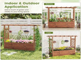 Natural Pine Wood Raised Garden Bed, 100% Solid Pine Construction & Hanging Roof Design 77341883