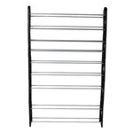 ZUN 10-Tier 50-Pair-of-shoes Adjustable Steel & Plastic Shoe Rack Black & Silver 28726985