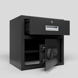 Steel Security Safe and Lock Box with Electronic Keypad - Secure Cash, Jewelry, ID Documents, Black, W396P278373