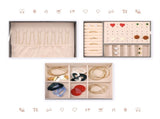 2 Layer Jewelry Box PU Leather Jewelry Organizer Case Storage with Drawer Grey 14040402