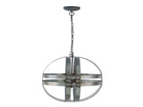 4 - Light Galvanized Chandelier, Hanging Light Fixture with Adjustable Chain for Kitchen Dining Room W2078138929