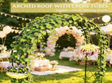 8 ft Black Steel Garden Arbor Trellis Large Base Arch Stand for Backyard Garden & Wedding Entrance 86372504