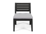 Outdoor Acacia Wood Armless Dining Chair with Cushions , Sandblasted Dark Light 60320.00SDGRY