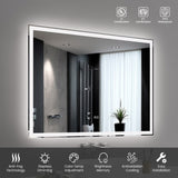 48"x36" Modern LED Smart Mirror Bathroom Mirror, Front Lit & Back Lit With 3 Color Adjustable, 82772045