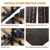 27pcs Wood Interlocking Deck Tiles 11.8"x11.8", Waterproof Flooring Tiles for Indoor and Outdoor, 34814448