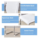 Luxury Simple Arch Chair - Set of 4 White PU Material High Resilience Dining Chair with Arched Metal W1151P154858