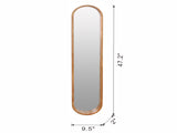 9.5x2x47.2" Decorative Rubber Frame Mirror with Elongated Oval Frame, Brown W2078P195626