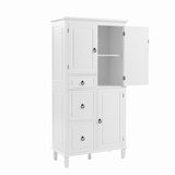 Retro Multi-Functional Storage Cabinet with Adjustable Shelves, 3 Drawers, and 3 Enclosed 73802315