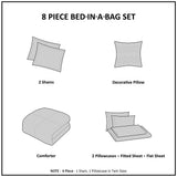 Queen Striped Comforter Set with Bed Sheets B03595909