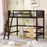 ZUN Solid Wood Twin Size Loft Bed with Ladder 96823060