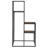 ZUN Rustic Brown and Black 4-Tier Display Shelf B062P153776