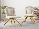 Dining Chairs Set of 2,Velvet Accent Chairs for Living Room, Vanity Chair with Gold Metal Legs, W757P281151
