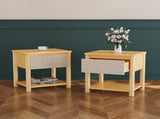 Wood Nightstand,Modern Nightstands with Drawer, Farmhouse Bedside Table for Bedroom Living Room N770P345998N