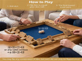 24" Natural Pine Wood Shut the Box Game, 2-4 Players, 10 Number Tiles & 2 Dice for Family/Party 06855640