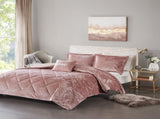 King/Cal King Velvet Duvet Cover Set with Throw Pillow B03596070