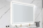 ZUN 84in. W x 48in. H Oversized Rectangular Black Framed LED Mirror Anti-Fog Dimmable Wall Mount W127294620