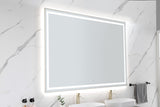 ZUN 84in. W x 48in. H Oversized Rectangular Black Framed LED Mirror Anti-Fog Dimmable Wall Mount W127294620