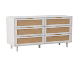 43.31"6-Drawers Rattan Storage Cabinet Rattan Drawer,for Bedroom,Living Room,White W757P234587