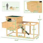 ZUN Wooden Chicken Coop 21111125