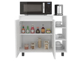 Hazen Microwave Stand with 1 Storage Cabinet, 5 Shelves and 2 Doors, White B097P474298