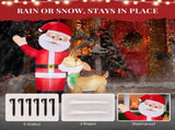 Christmas Inflatable Santa & Reindeer, 4 LED Lights, Waving Santa Design, Weatherproof 66771824
