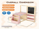 Kids Multifunctional Art Center with Double-Sided Easel, Wooden Art Table Bench Set for 3 Years, 15077509
